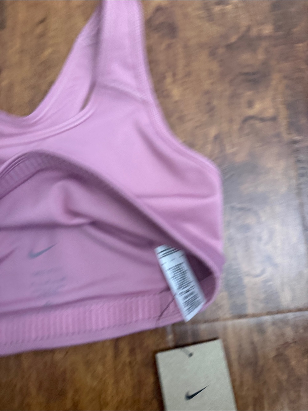 Nike Dusty Pink Athletic Sports Bra with White Swoosh - Picture 9 of 13